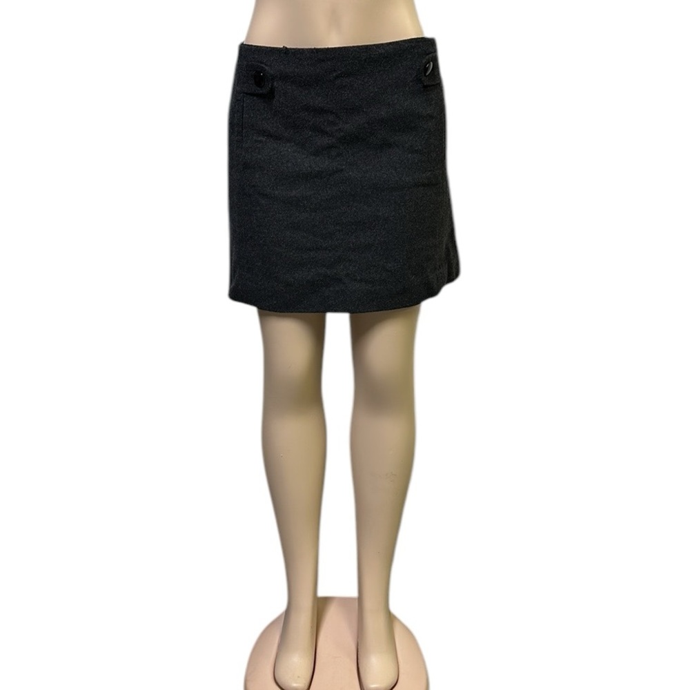 J Crew Gray Wool Felted Blend Mini Skirt With Pockets Lined Zip Back Womens 4